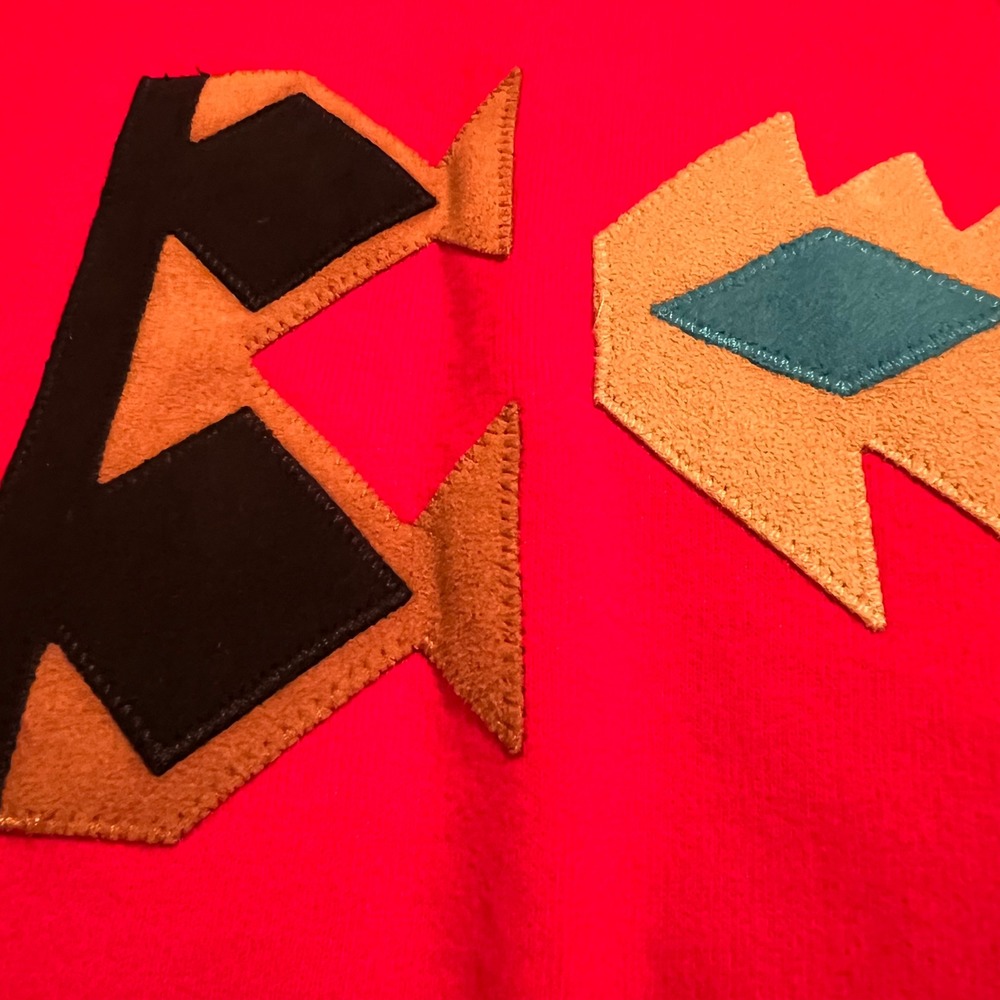 Vintage Hanes MOXIE Red Southwest Geometric Print Crewneck Sweatshirt Women's S - Picture 7 of 7